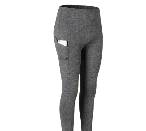 Women's Yoga Pants Running Pants Tights Tummy Control Workout Running 4 Way Stretch Yoga Leggings Tights High Waist with Pocket - Grey