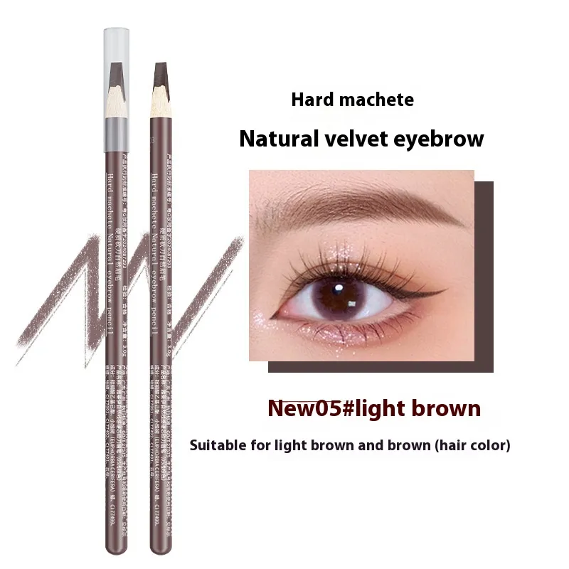 Hard Core Waterproof Natural Not Smudge Eyebrow Pencil - Light Brown