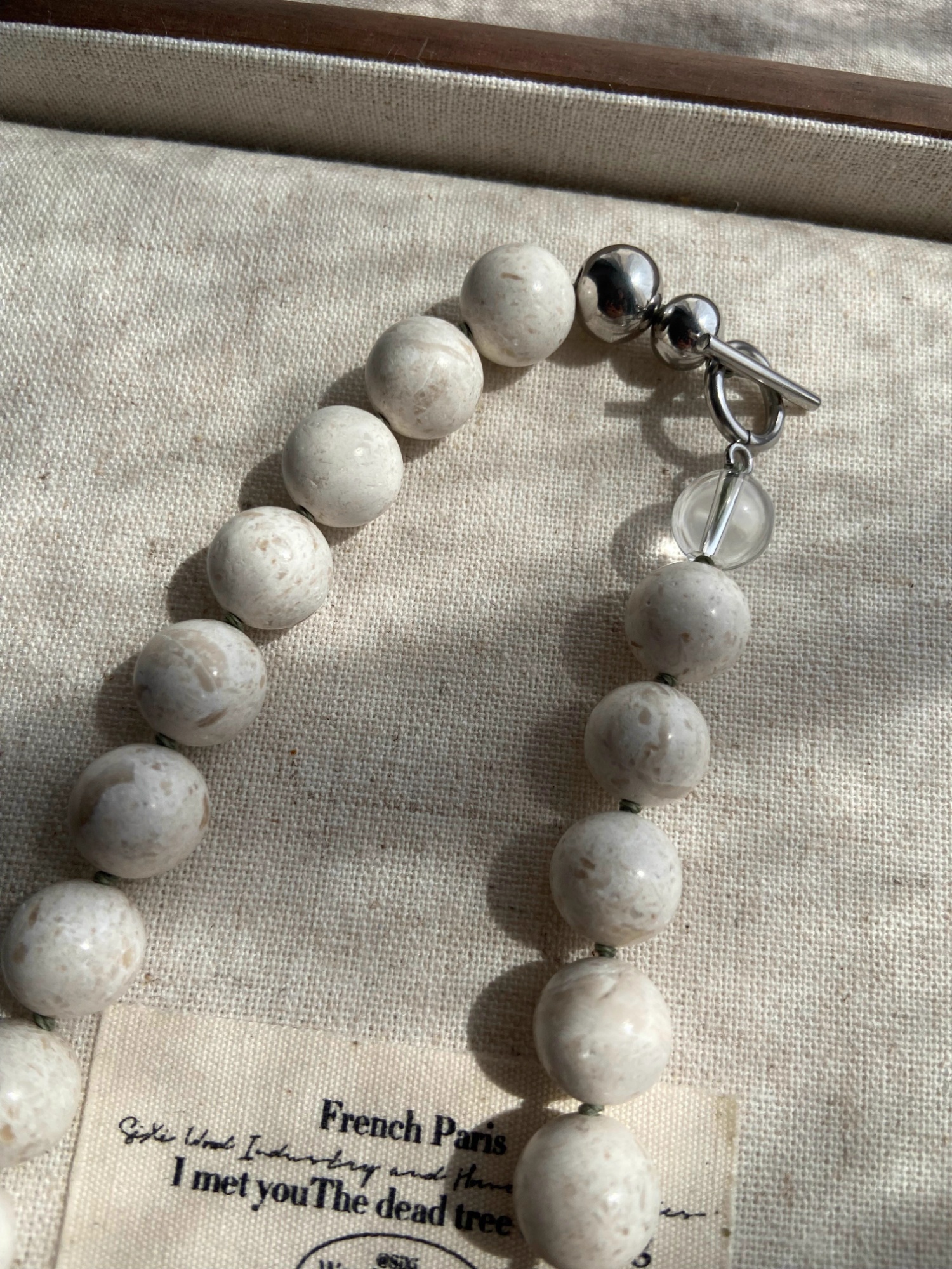Natural Stone Vintage Simple Milky White Necklace