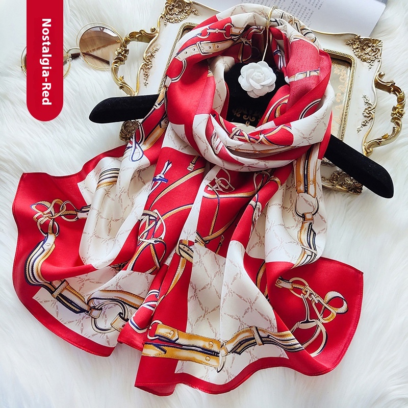 Women's Silk Scarf Spring And Autumn Thin Mother Style