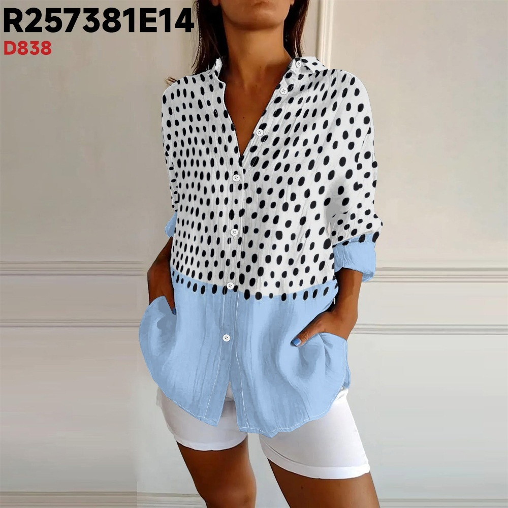 Long Sleeve Button Shirt Floral 3D Printed Women Blouse 3D838 - Shop at LoveMi