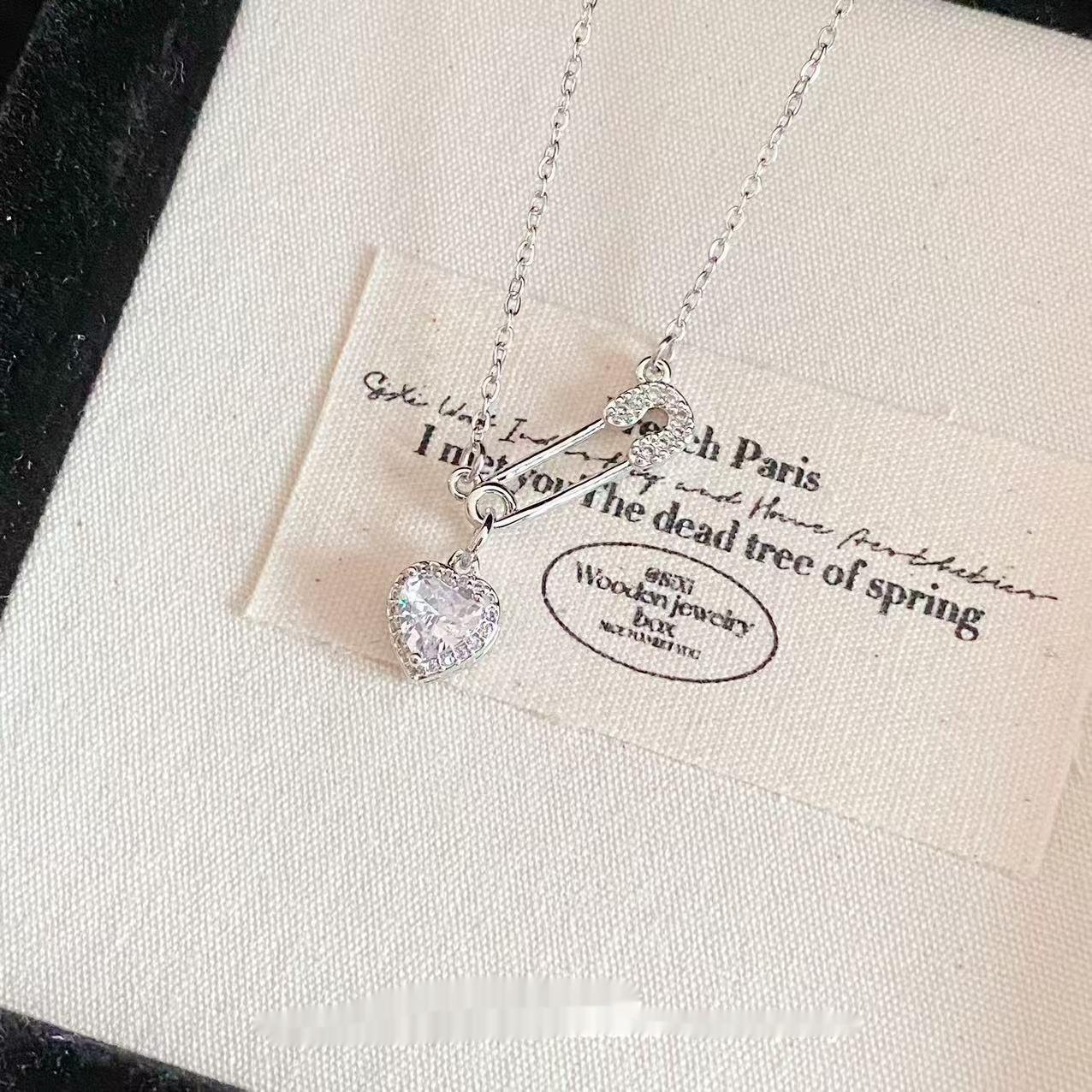White Diamond Pin Silver