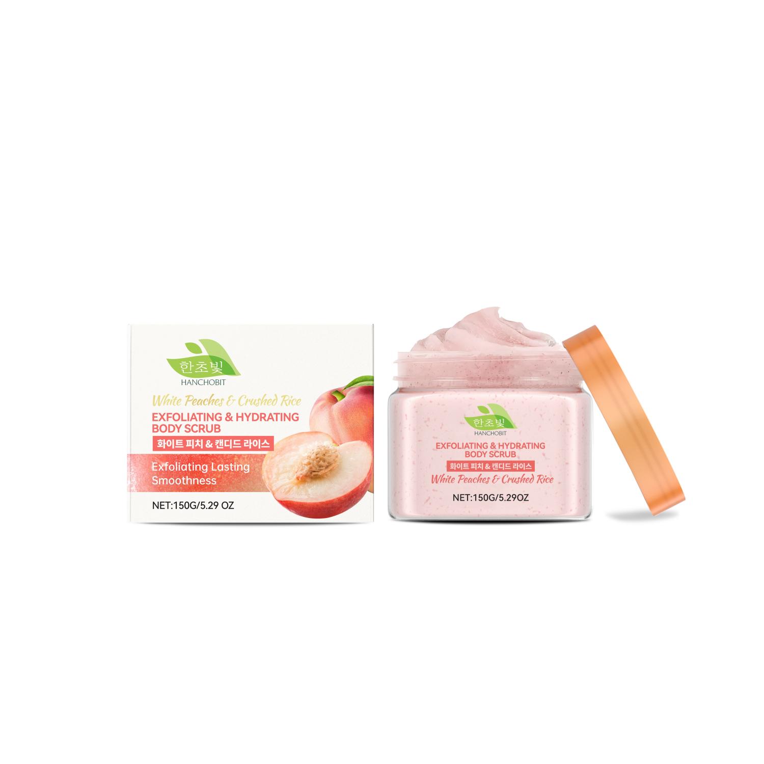 White Peach Broken Rice Exfoliating And Moisturizing Body Scrub