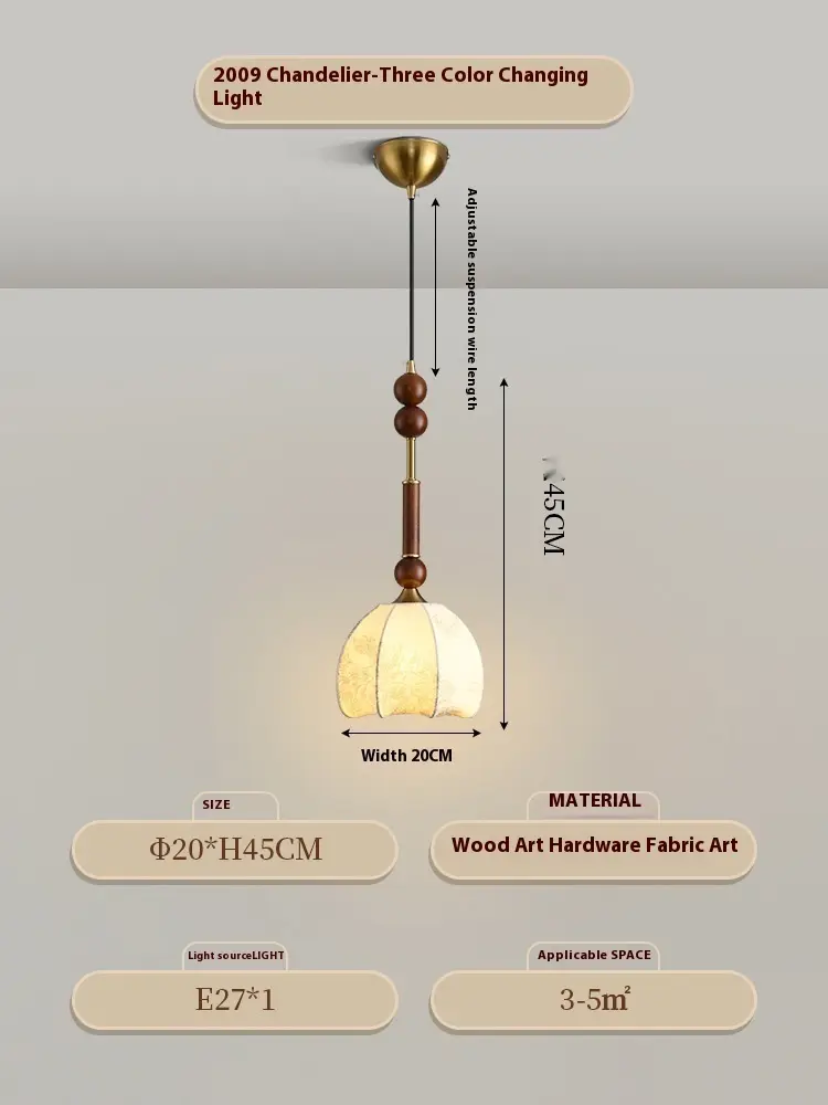Chinese Style French Bedside Small Droplight Retro