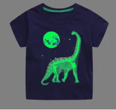 Children's Luminous Shark Pattern Short-sleeved T-shirt - 67194Style - View 1