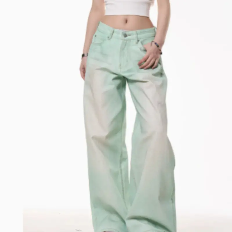American Retro Distressed Dirty Dyed Jeans For Men And Women On The Street