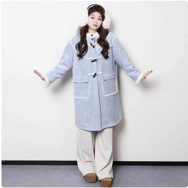 Maillard Short And Long Suede Faux Fur Plush Coat