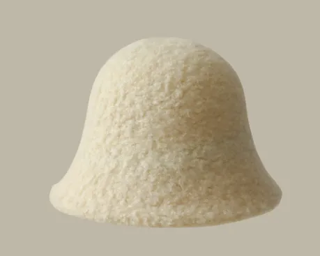 All match Face Slimming Bucket Hat Warm Knitted Hat Beret Hu Hu Hu Bucket Hat Beige - Shop at LoveMi
