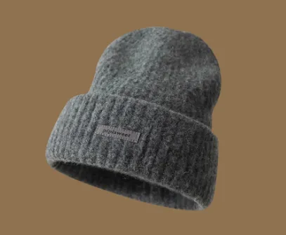Girls Loose Design Woolen Cap Slimming Face looking Small Warm Hat Dark Gray - Shop at LoveMi