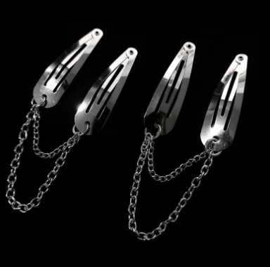 Clockwork Home Chain Dark Hairpin Black Hairpin Chain Silver - Shop at LoveMi