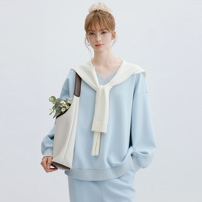 Light Urban Sports Sweater Slightly Casual Pants Suit