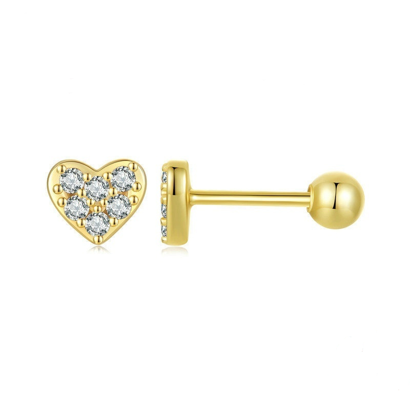 Simple Love S925 Sterling Silver Stud Earrings