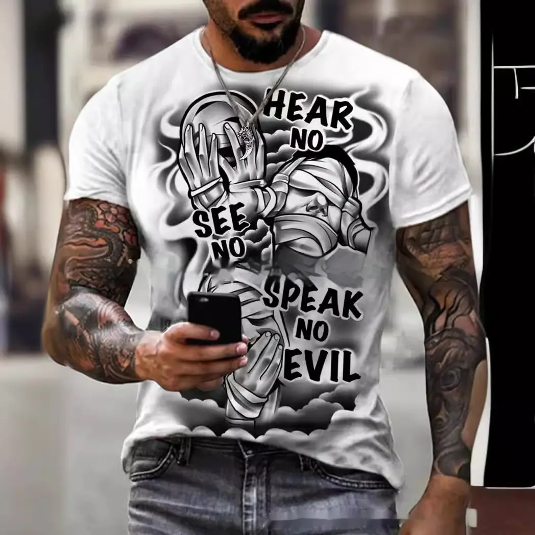 3D Super Plus Size Men's Short Sleeve T-shirt