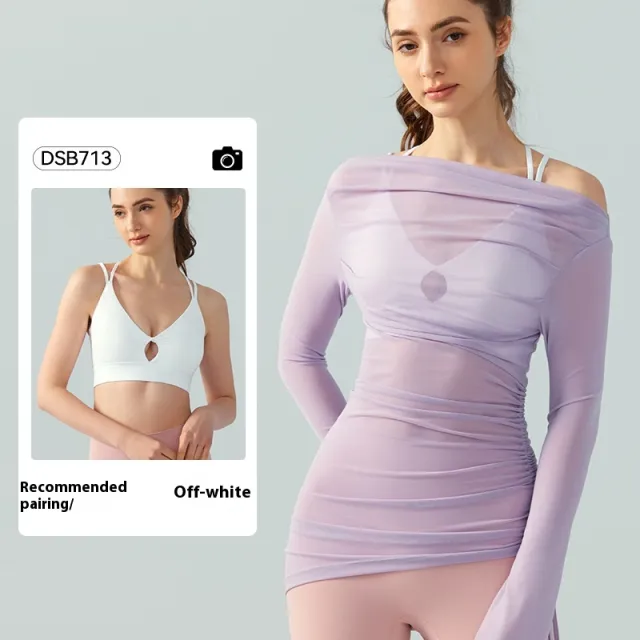 Yoga Clothes Suit High Sense Outer Wear Blouse Two Pieces Purple - Shop at LoveMi