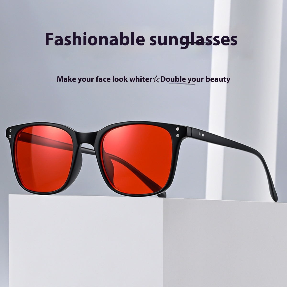 Red Square Advanced Tide Large Rim Sunglasses - Image 3