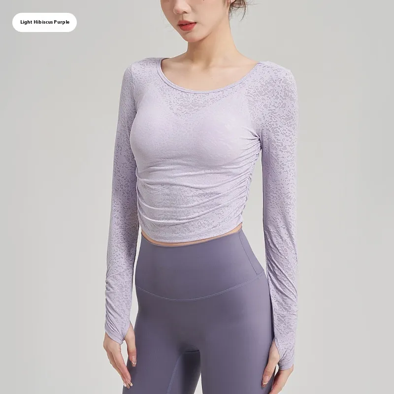 Yoga Clothing Top Female T-shirt Blouse - Purple