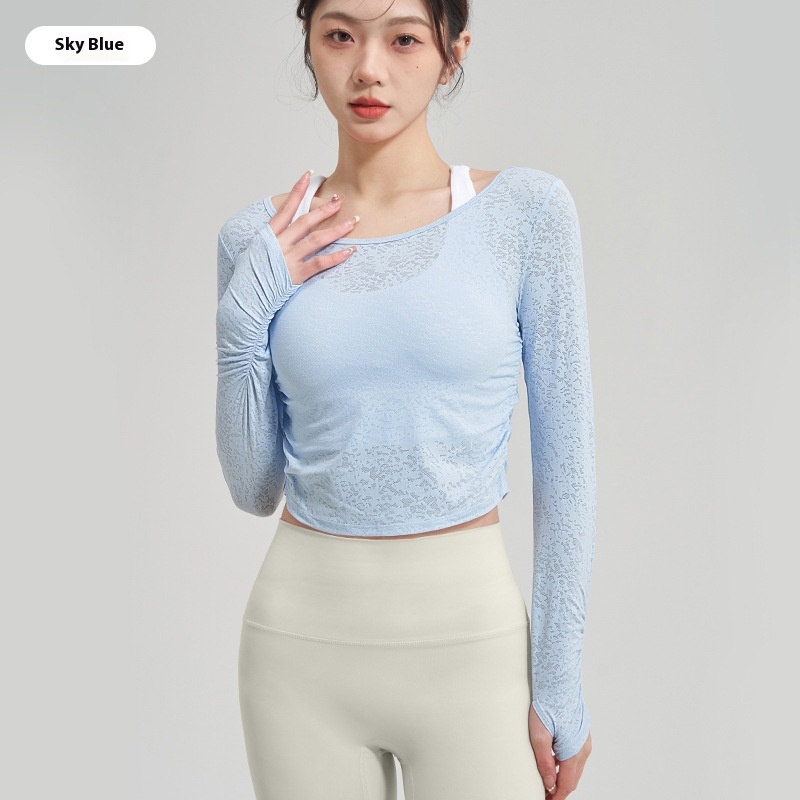 Yoga Clothing Top Female T shirt Blouse Blue - Shop at LoveMi