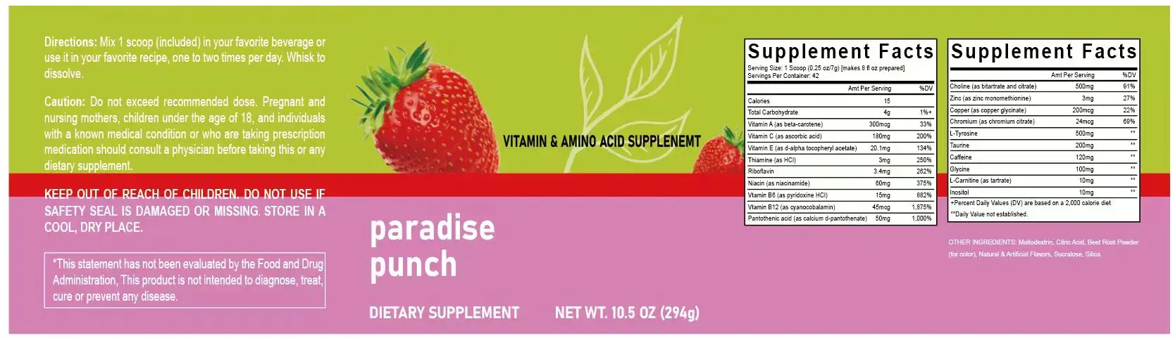 Energy Drink Powder Fruit Paradise