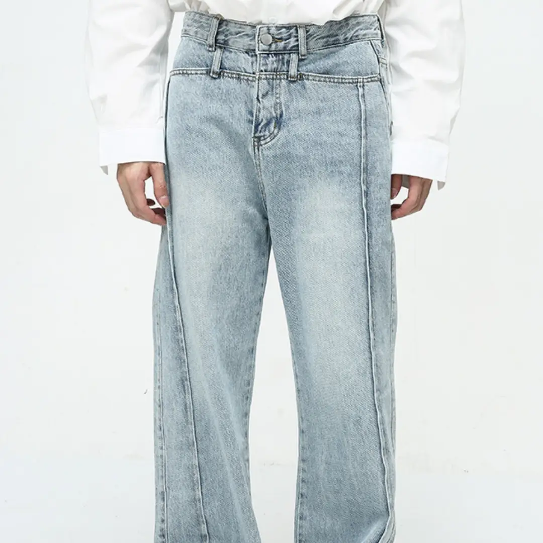Men's American-style Retro Casual Worn Looking Washed-out Jeans