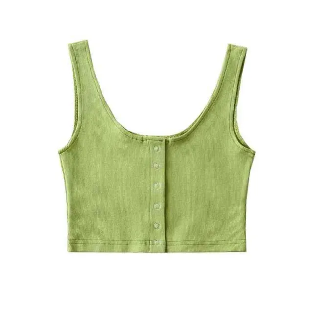 Threaded Elastic Vest Women's Top Olive - Shop at LoveMi
