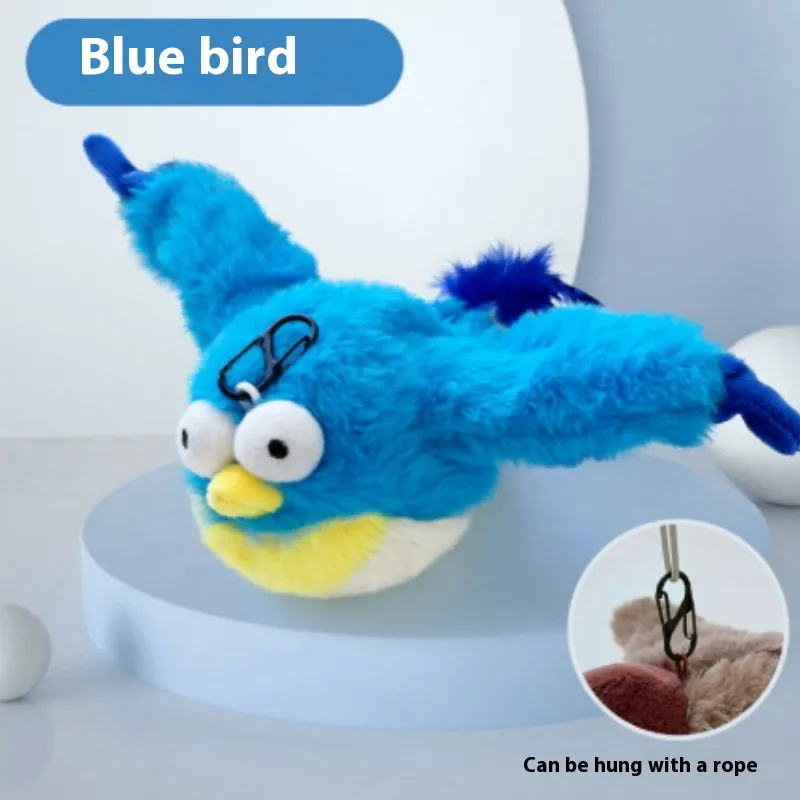 Pet Plush Bite Resistant Toy Patting, Shaking, Bird Shaking, Electric - Blue