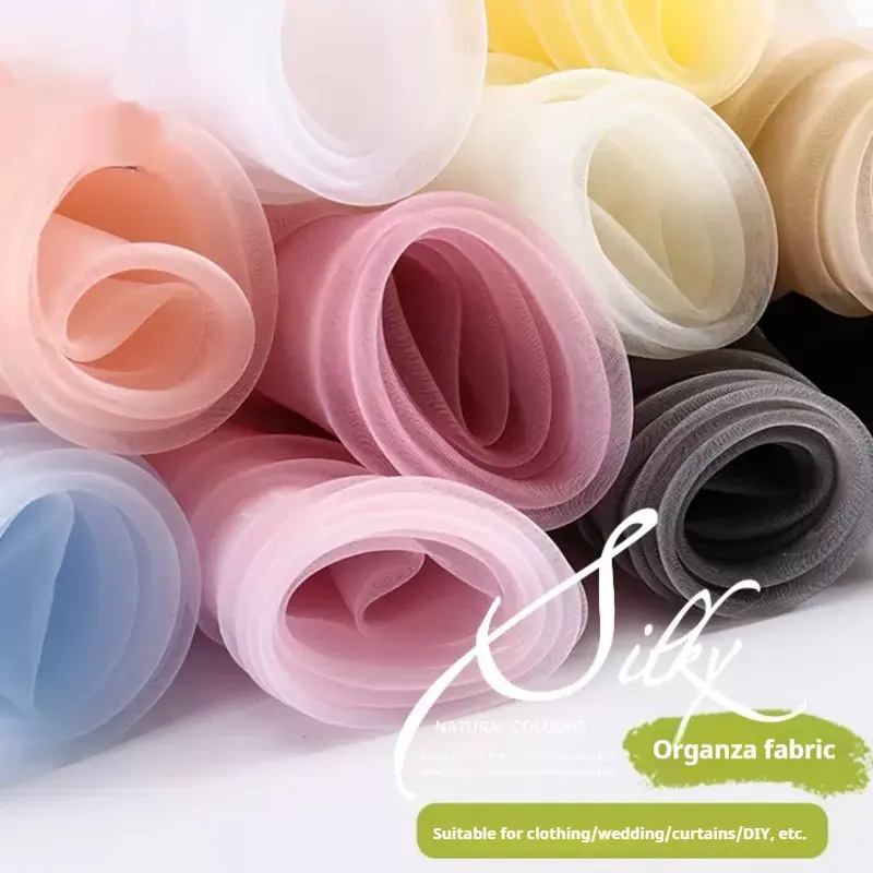 Fine-meshed Organza Fabric Yarn Sheer Wedding Dress