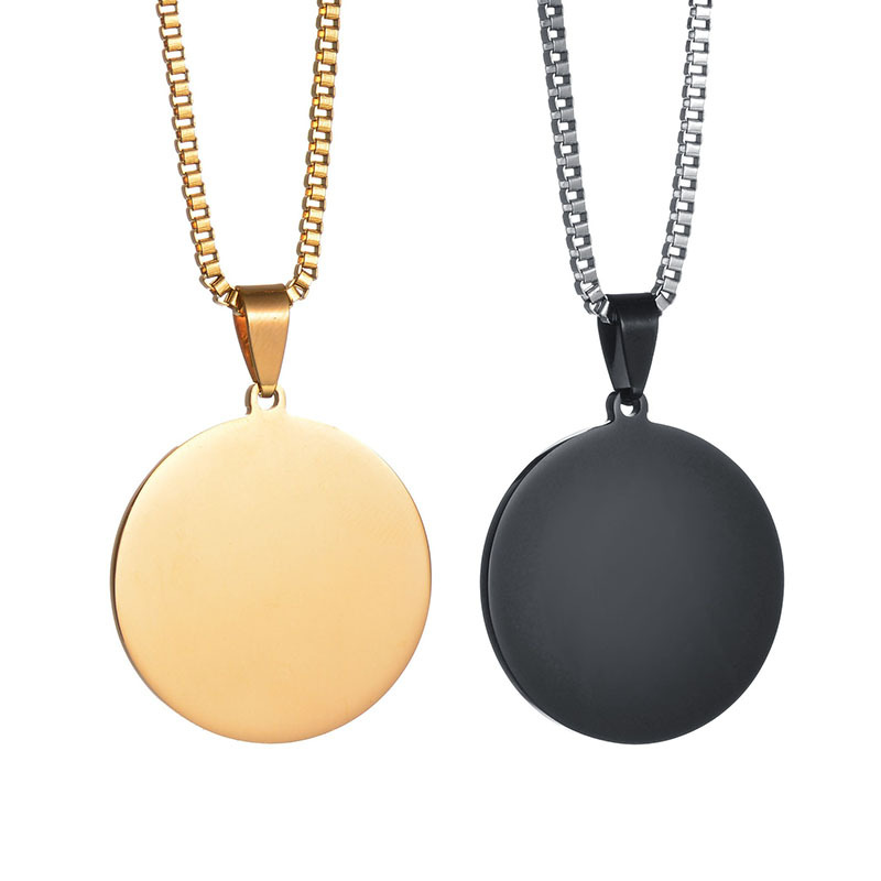 Personalized Fashion Engraved Color Photo Circular Necklace