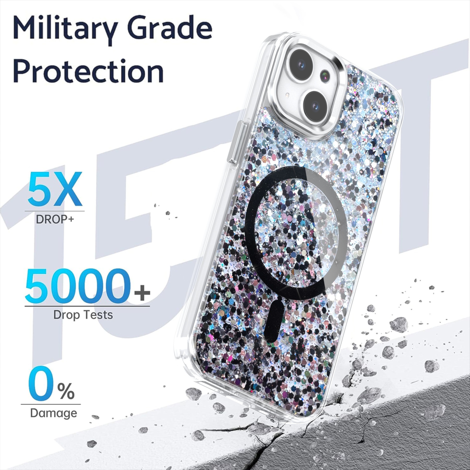 Creative Sequins Glitter Epoxy Magnetic Phone Case - Image 11
