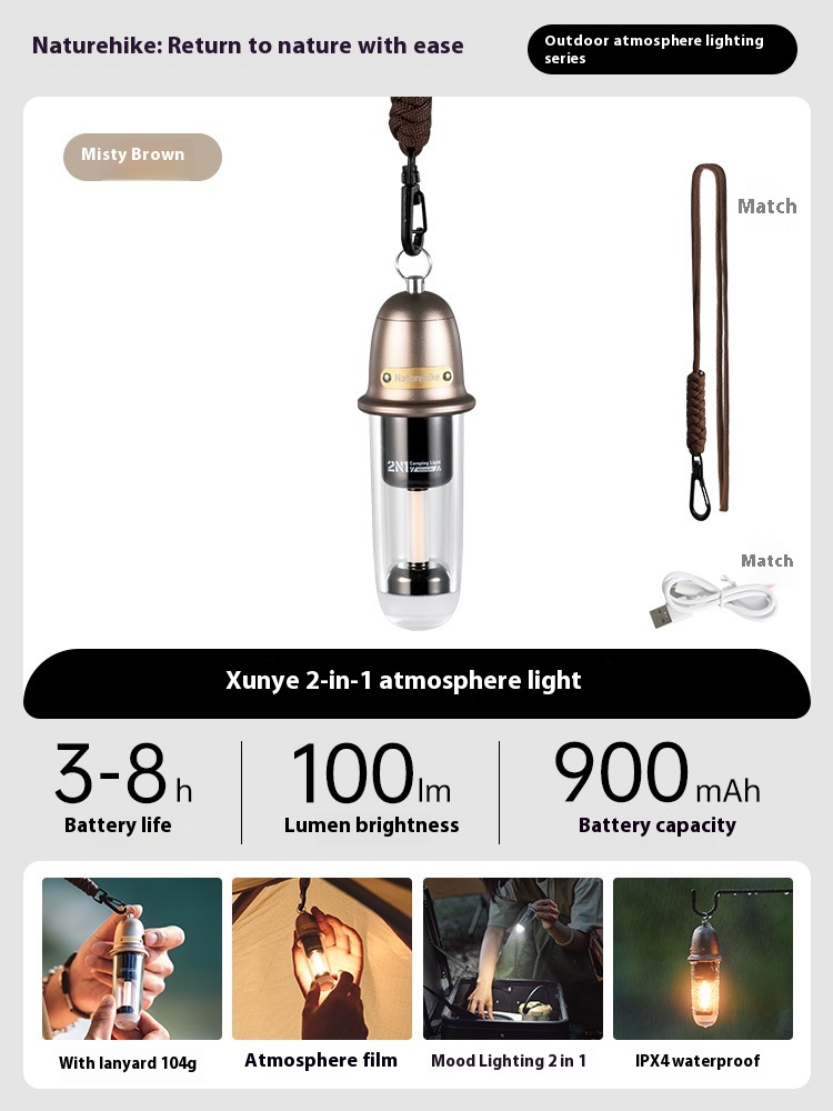 Outdoor Portable Camping Lantern Tent Light – Misty Brown