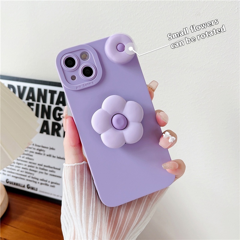 Purple Rotating Flower Silicone Phone Case