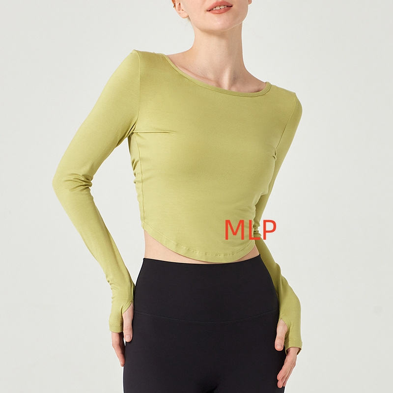 Women's Long Sleeve Color Loose Sports Top