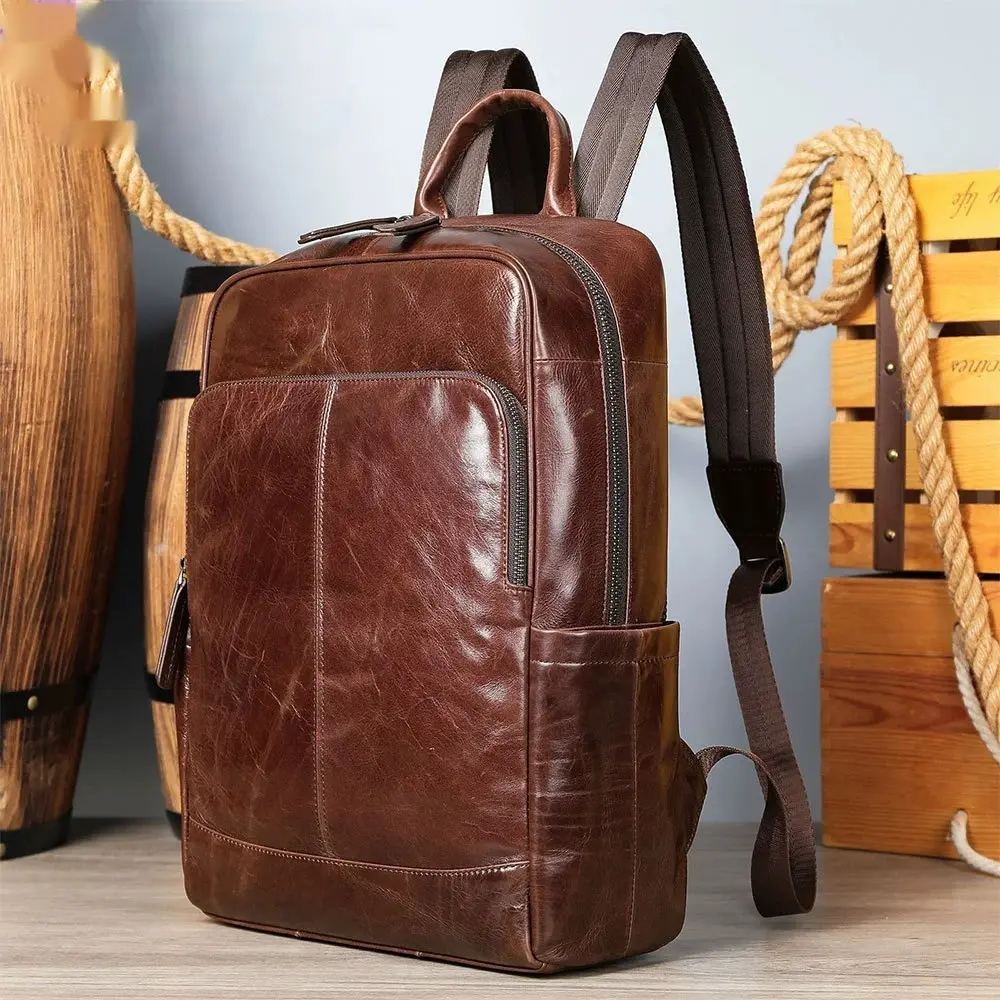 Genuine Leather Business Backpack