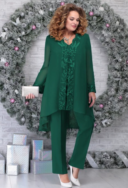 Embroidered Elegant Commuter Slim fit Suit Green - Shop at LoveMi