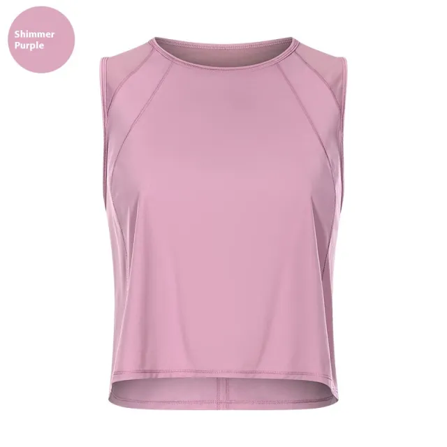 Solid Color Yoga Clothes Without Chest Pad Workout Sleeveless Vest Purple - Shop at LoveMi