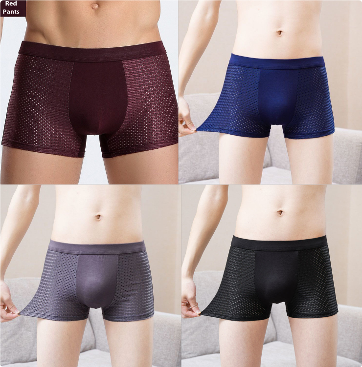Men's Ice Silk Underwear Hollow Mesh Breathable