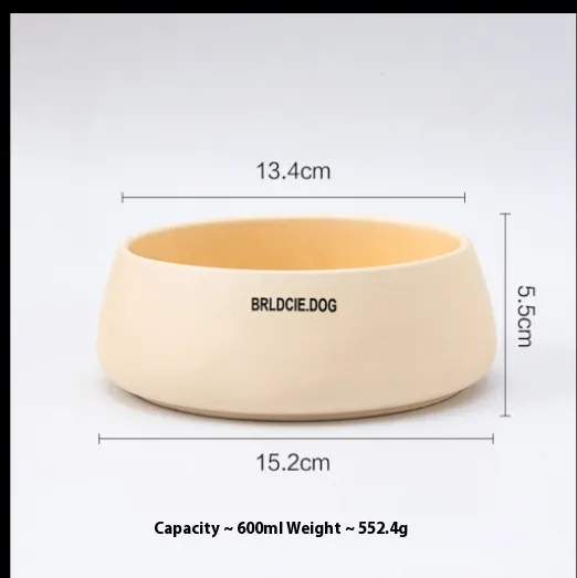 Pet Ceramic Mouthwash Bowl For Household Use - Matte Milk Apricot