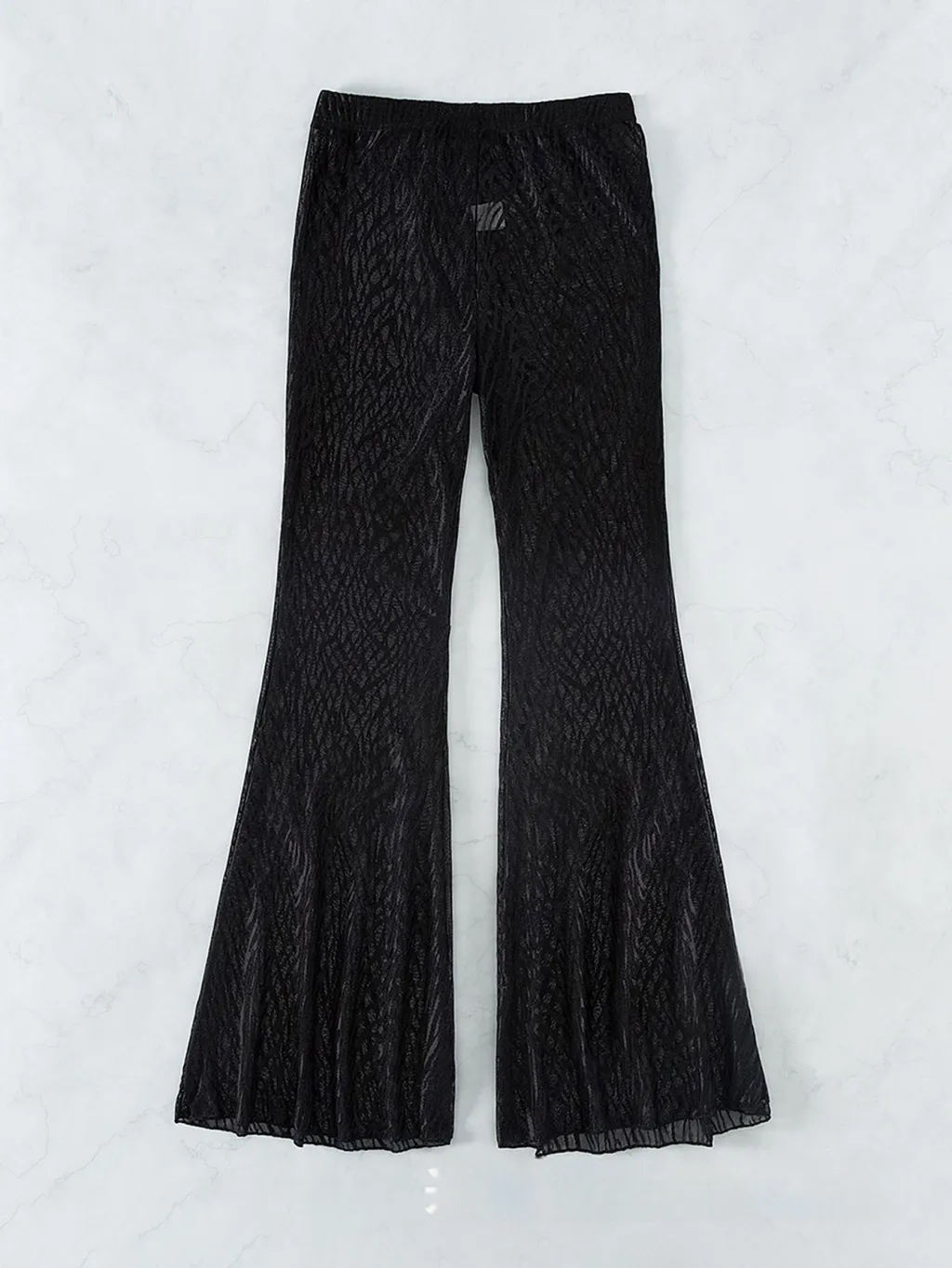 Women's Swimsuit Beach Pants Nylon High Elastic Zebra Pattern - Black