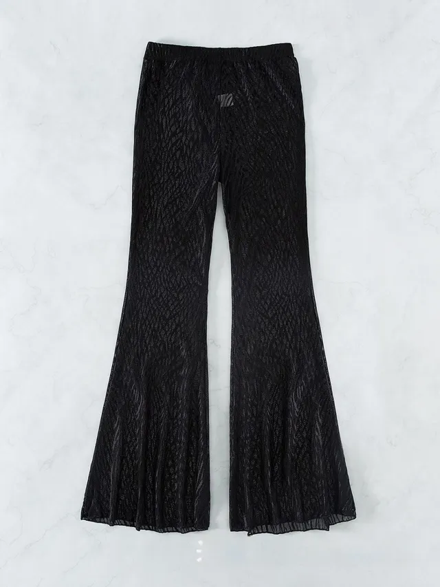 Women's Swimsuit Beach Pants Nylon High Elastic Zebra Pattern Black - Shop at LoveMi