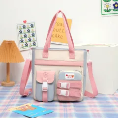 Elementary School Students' One Shoulder Art Bag, Boys' And Girls' Study Bag - Gray - View 1