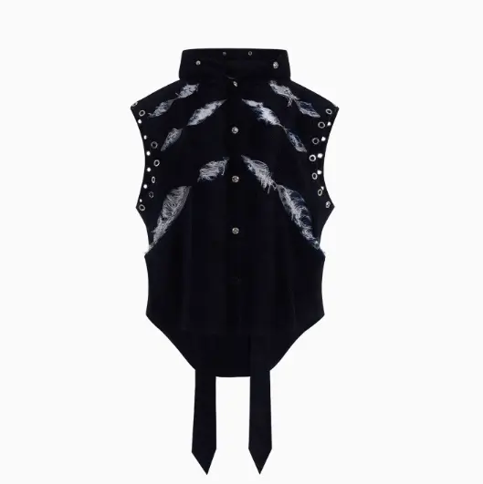 Cut Scratch Snake Print Hooded Jacket