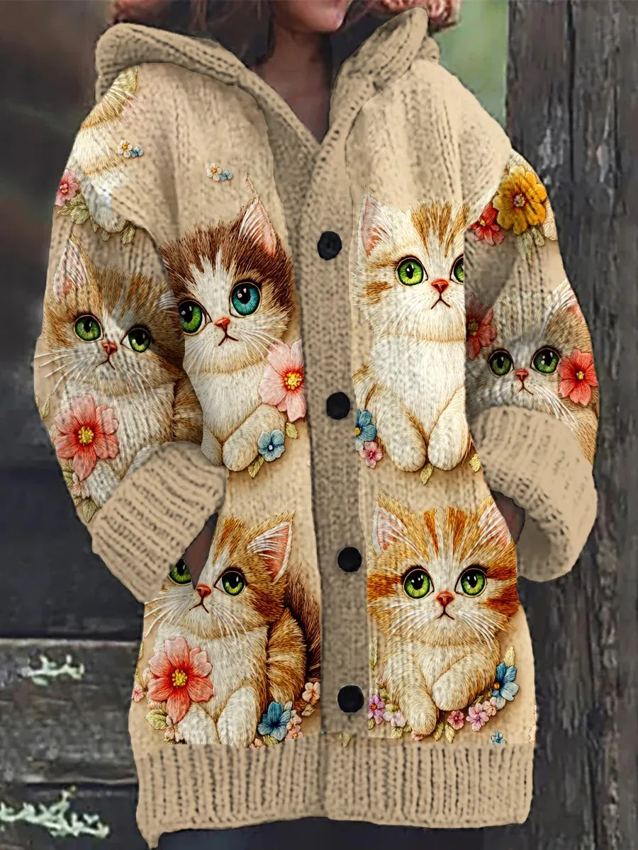 New Christmas Abstract Printed Casual Cloak Coat - Hwjbc8D85Db