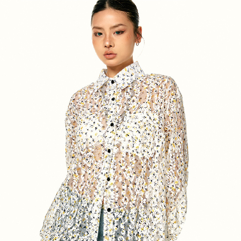 Fashion Elegant Sequins All-matching Shirt Women