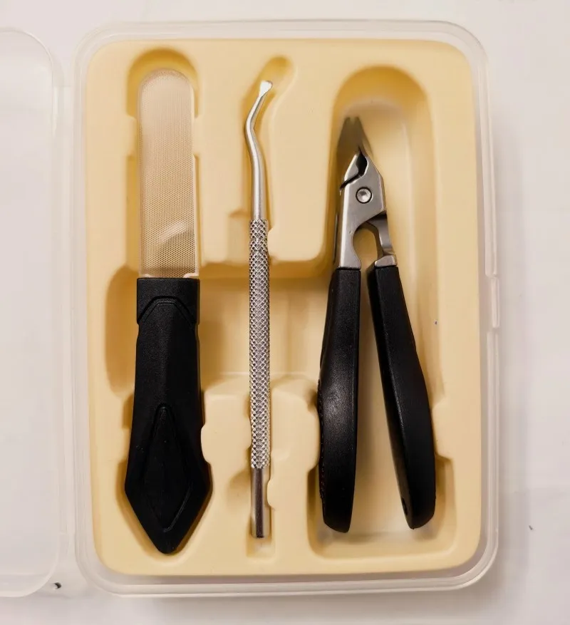 Opening Anti-splash Stainless Steel Nail Clippers Suit - Black Suit