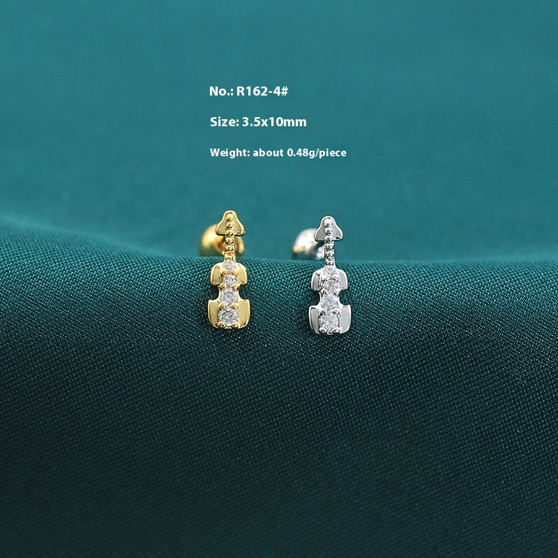 Fairy Micro Inlaid Zircon Love Key Small Ear Studs