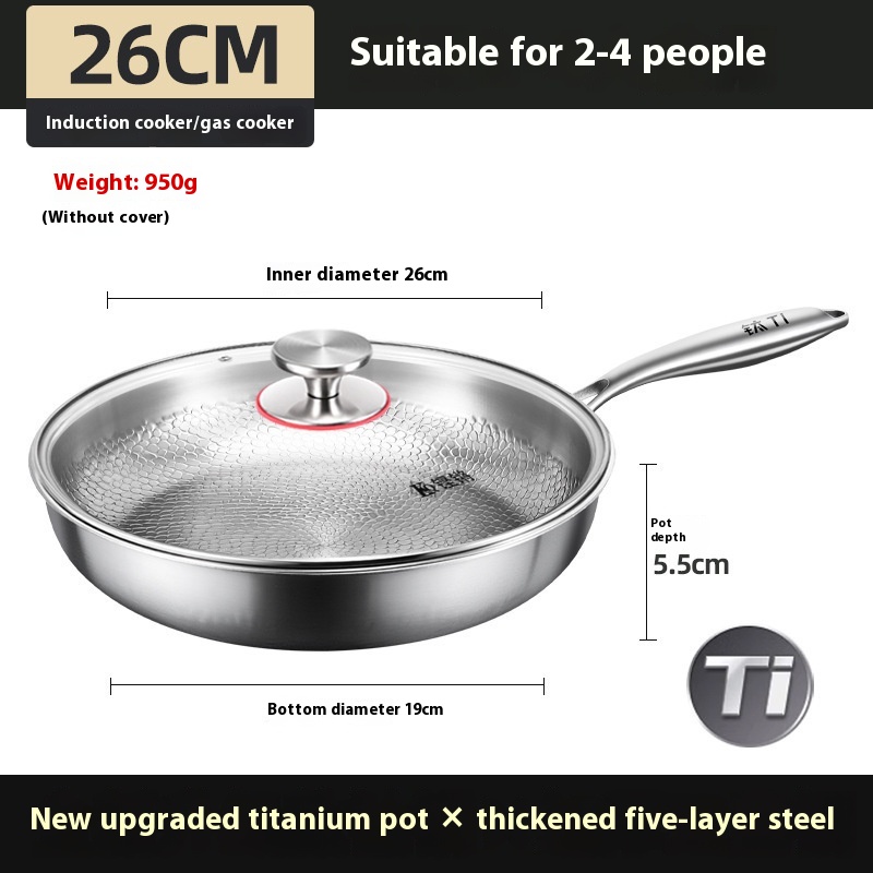 Pure Titanium Frying Pan Non-coated Non-stick Pan