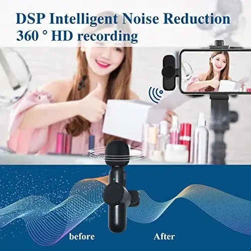 K3 Wireless Collar Clip Microphone Live Mini