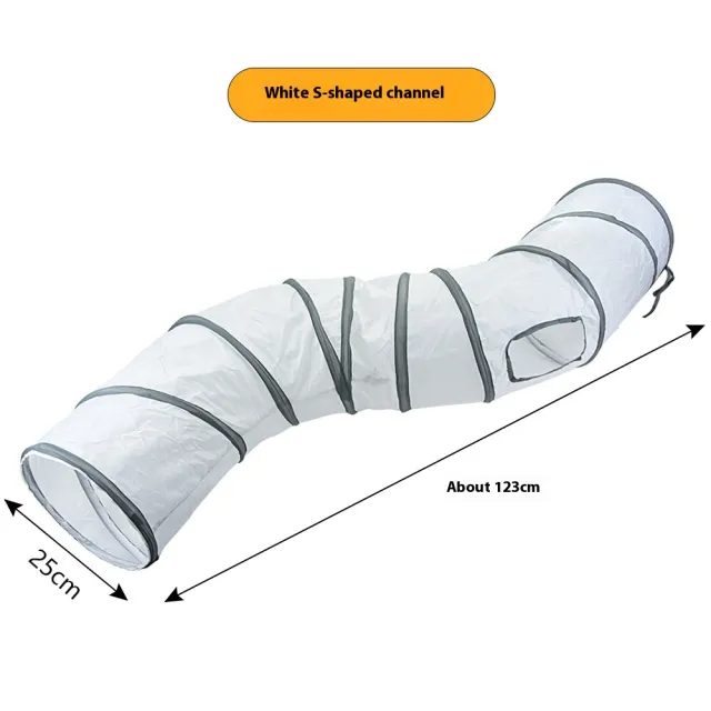 White Cat Tunnel Rolling Dragon Pet Toy Supplies B02218 White S - Shop at LoveMi