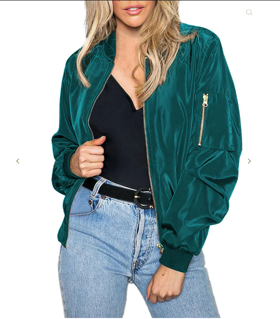 Women's Solid Color Cool Girl Baseball Jackets Round Neck