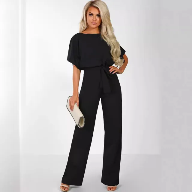 Body E Pagliaccetti Donne Della Tuta Manica Corta Tutina Clubwear Dritto Gamba Della Tuta delle Donne Con La Cinghia Della Tuta Body E Pagliaccetti... Black - Shop at LoveMi