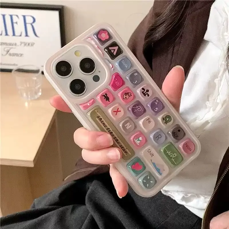 Stereo Keyboard Scarf Cat Phone Case Protective Sleeve